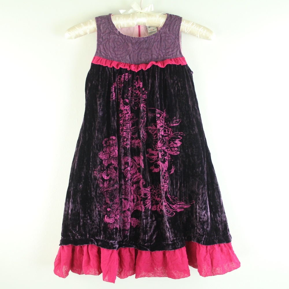 Save The Queen Circus Sleeveless Purple Lace Velour Mesh Trim Hemline Dress 6